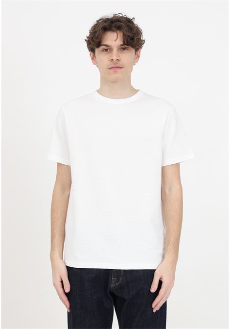 White seersucker men's t-shirt SELECTED HOMME | 16092769Egret
